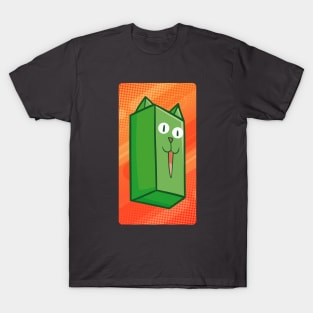 Green Rectangle Cat T-Shirt